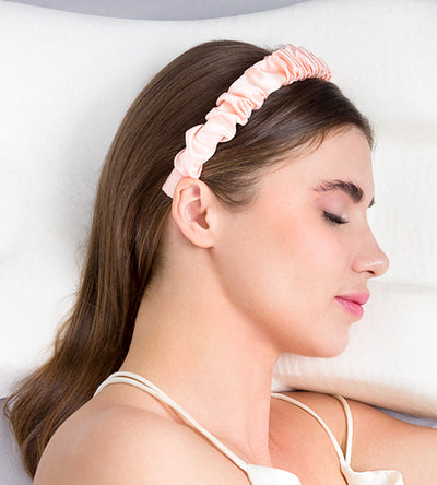 100% Silk Ruched Headband | with 6 color options