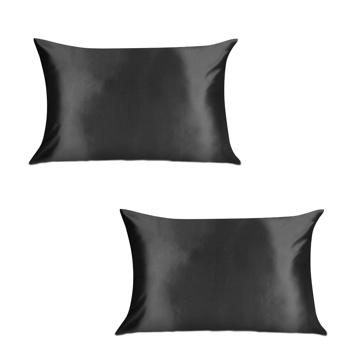 Standard Silk Black  + Standard Silk Black (2 Pillowcase Set)