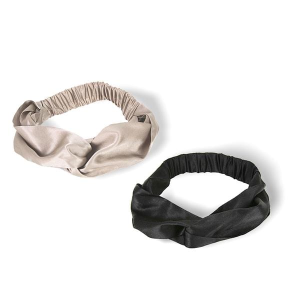 Twisted Headband Schwarz + Twisted Headband Taupe